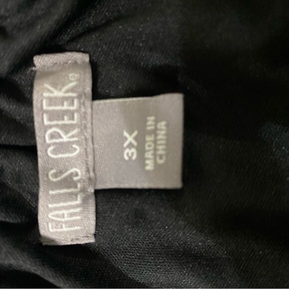 Falls Creek Black Long Sleeve Boho Shift Dress Woven Chest South Western 3X - Picture 5 of 6